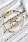 Pirinç Deniz Yıldızı Model Gold Renk Bileklik Yüzük Set