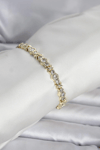 Pirinç Gold Renk Petek Model Zirkon Taşlı Kadın Bileklik