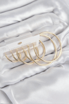 Pirinç Halka Model Gold Renk Kadın Set Küpe