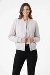 Premium Bomber Ceket Çıtçıt Kapamalı, Ribana Manşetli, Astarlı, Regular Fit Mont - Beyaz
