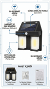 Rustik Ampul İkili Solar Duvar Aplik Güneş Enerjili Hareket Sensörlü