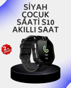 S10 Akıllı Çocuk Saati Siyah Tasarım Adımsayar ve Alarm Fonksiyonu