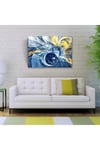Sarı Lacivert Gece Canvas Tablo (50x70)