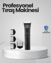Şarjlı Tıraş Makinesi –Dijital Ekranlı, Hızlı Şarjlı, Profesyonel Kesim Seti