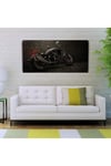 Siyah Motorsiklet Canvas Tablo (60x120)