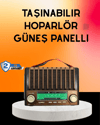 Solar Şarjlı Taşınabilir Radyo Bluetooth Hoparlör USB SD Destekli