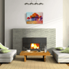 Sonbaharda Kızıla Çalan Ağaçlar Yağlıboya Kanvas Tablo 50 x 70