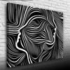 Soyut İnsan Portresi Siyah Beyaz Kanvas Tablo 50 x 70