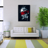 Soyut Siyah, Kırmızı ve Gri Tonlarda Heykel Figürü Kanvas Tablo 50 x 70