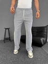 Su Yolu Çizgili Cepli Pantalon - Gri