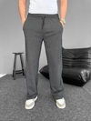 Su Yolu Çizgili Cepli Pantalon - Siyah
