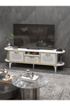 Tv Sehpası Mira Gold 5032 Beyaz 160 Cm 35 Cm 50 Cm