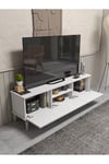 Tv Sehpası Tv Ünitesi Beyaz Gümüş 160 Cm Saraylı 5063