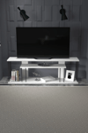 Tv Sehpası Tv Ünitesi Raflı 140 Cm Gzd Plus Beyaz