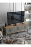 Tv Sehpası Tv Ünitesi Saraylı Atlantik Çam - Antrasit 5061