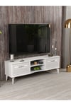 Tv Sehpası Tv Ünitesi Vera Beyaz Çizgili 5053