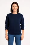 Üç İplik Düz Bisiklet Yaka SweatShirt - Lacivert