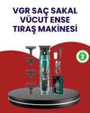 VGR V-695 Şarjlı Profesyonel Erkek Saç Sakal Tıraş Makinesi IPX7 Su Geçirmez