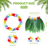 Yetişkin Hawaii Kostüm Seti - Yaprak Etek & Hawaii Set - 5 Parça
