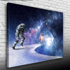 Yolda Koşan Astronot, Uzay Temalı Kanvas Tablo 50 x 70