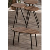 Zigon Sehpa Ve Orta Sehpa Set Metal Elips Ceviz