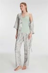 Anıl 11223 Kadın Sabahlık Atlet ve Pantolon Takım Pamuklu Pijama Set