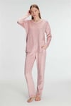 Anıl 11281 Kadın Uzun Kol V Yaka Sweatshirt ve Pantolon Takım Pijama Takımı