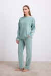 Anıl Kadın Kadife Dokulu Uzun Kollu Sweatshirt ve Pantolon Takımı (11589)