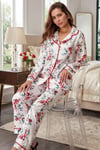 Gül Desenli Pijama Takımı KADIN NURT5654
