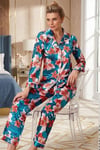 Gül Desenli Pijama Takımı KADIN NURT5654