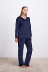 Kadın Uzun Kollu Sweatshirt ve Pantolon Pijama Takımı Konforlu Uyku & Ev Giyimi 11573