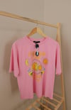 Pembe Baskılı Basic Tshirt