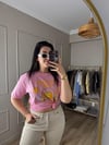 Pembe Baskılı Basic Tshirt
