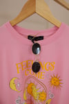 Pembe Baskılı Basic Tshirt