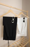 Siyah Beli Lastikli Şİfon Pantolon
