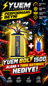 YUEM BOLT 1500 – 1500W Akıllı Performans Beyni | %30'a Varan Ekstra Menzil | Yapay Zekâ Destekli