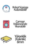 By Özer Halı Ay ve Yıldız Temalı Makinede Yıkanabilir Dot Taban Modern Stil Çocuk Odası Halısı