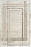 By Özer Halı Bej Krem Renk Geometrik Desenli Modern Stil Pierre Cardin Halı Voyage KJ06A Salon Halısı