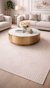 By Özer Halı Bej Renk Bohem Tarz Akrilik İplik Monaco 33476C Salon Halısı