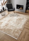 By Özer Halı Bej Renk Geometrik Desenli Modern Stil Karmen Halı Cosmos CS003B Salon Halısı