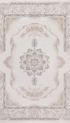 By Özer Halı Bej Renk Göbekli Bordürlü Klasik Stil Pigment Halı Vera Classic VRC04 Salon Halısı