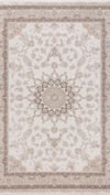 By Özer Halı Bej Renk Göbekli Bordürlü Klasik Stil Pigment Halı Vera Classic VRC01 Salon Halısı