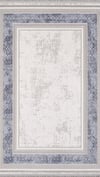 By Özer Halı Bej Renk Mavi Çerçeveli Modern Stil Artemis Dior 02495A Salon Halısı