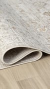 By Özer Halı Bej Renk Polyester Çerçeveli Yumuşak Doku Yüksek Kaliteli Seyran Halı Peru 10203 Salon Halısı
