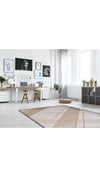 By Özer Halı Beyaz Renk Kahve Desenli Saray Halı Crystal CR00B Salon Halısı