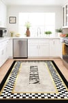 By Özer Halı Dot Taban Bordürlü Bej Gold Renk Geçişli Mozaik Desen Makinede Yıkanabilir Modern Stil Kilim Yolluk Mutfak Halısı