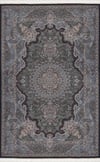 By Özer Halı Gece Mavisi ve Kahve Renk Bordürlü Klasik Stil Alhambra AH13A Salon Halısı
