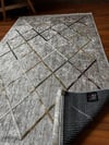 By Özer Halı Geometrik Baklava Desenli Kahve Renkli Saçaklı Makinede Yıkanabilir Kilim