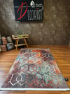 By Özer Halı Geometrik Desenli Kahve Tonları Renk Geçişli Saçaklı Makinede Yıkanabilir Modern Kilim