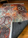 By Özer Halı Geometrik Desenli Kahve Tonları Renk Geçişli Saçaklı Makinede Yıkanabilir Modern Kilim